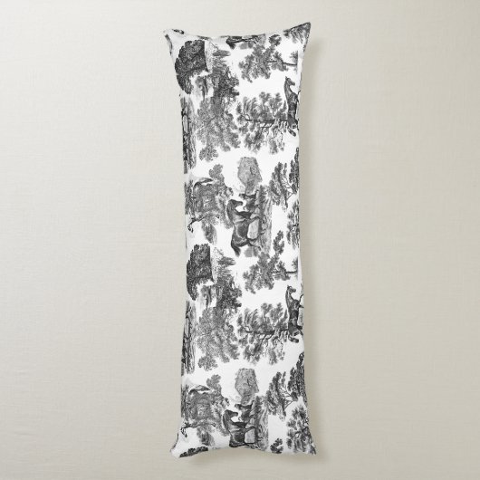 Elegante Schwarz-weiße Rustikale Pferde Seitenschläferkissen (Rückseite (Vertikal))