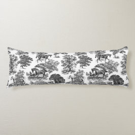 Elegante Schwarz-weiße Rustikale Pferde Seitenschläferkissen