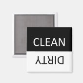 Elegante, schwarz-weiße, saubere Geschirrspülmasch Magnet (Vorderseite/Rückseite)