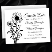 Elegante Schwarz-weiße Save the Date Hochzeit Ankündigung