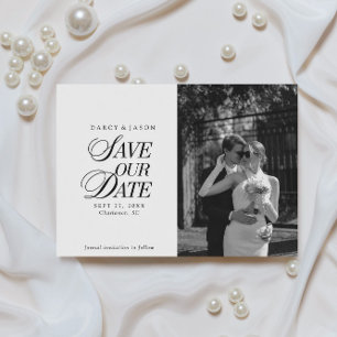 Elegante schwarz-weiße Save-the-Date-Karte im klas Save The Date