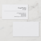 Elegante Schwarz-weiße Schlichte Einfache Visitenk Visitenkarte (Vorne/Hinten)