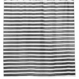 Elegante Schwarz-weiße Silberstreifen an den Linie Duschvorhang