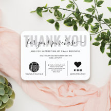 Elegante Schwarz-weiße Skriptlogos Vielen Dank