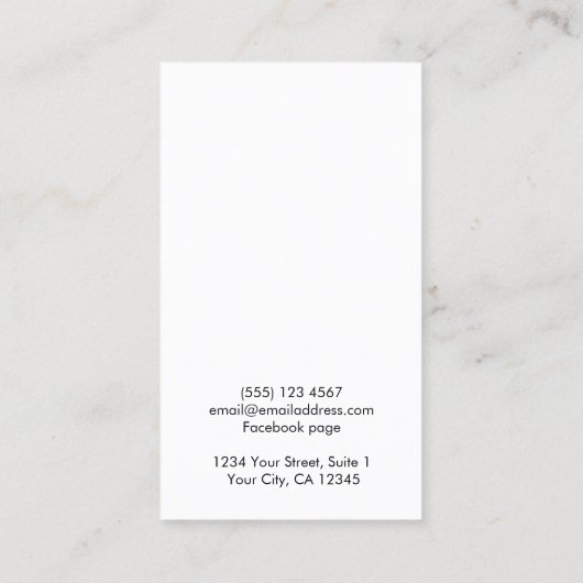 Elegante Schwarz-weiße Skriptvorzeichendarstellung Visitenkarte (Rückseite)