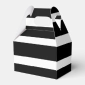 Elegante Schwarz-weiße Streifen Hochzeit Geschenkschachtel (Rückseite)