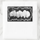 Elegante Schwarz-weiße tropische Orchideen Rechteckiger Aufkleber (Tasche)