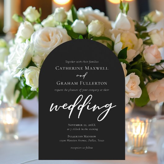 Elegante Schwarz-weiße Typografie formale Arch-Hoc Einladung