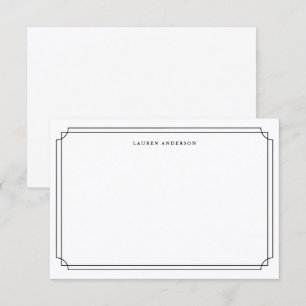 Elegante schwarz-weiße Umrandung Formal Dankeskarte