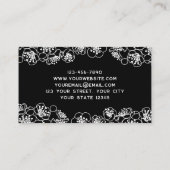 Elegante Schwarz-weiße Visitenkarte (Rückseite)