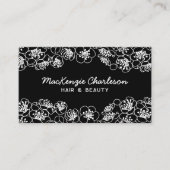 Elegante Schwarz-weiße Visitenkarte (Vorderseite)