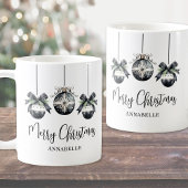 Elegante Schwarz-weiße Weihnachten Kaffeetasse