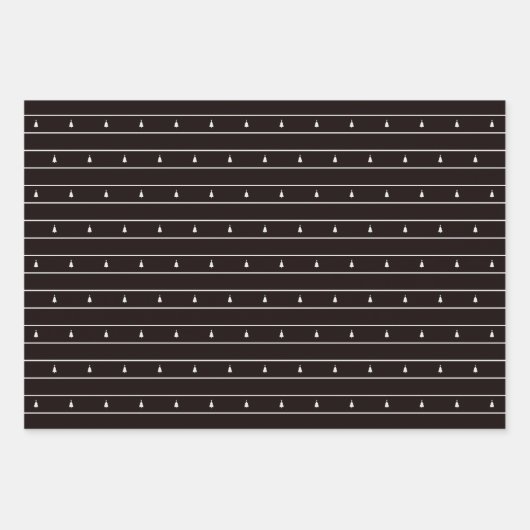 Elegante Schwarz-weiße Weihnachtsbaumen Geschenkpapier Set (Vorderseite 2)