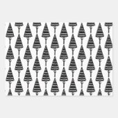 Elegante Schwarz-weiße Weihnachtsbaumen Geschenkpapier Set (Vorderseite 3)