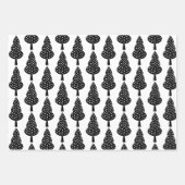 Elegante Schwarz-weiße Weihnachtsbaumen Geschenkpapier Set (Vorderseite 2)