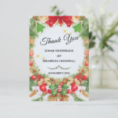 Elegante Schwarz-weiße Weihnachtsfeier Dankeskarte (Stehend Vorderseite)