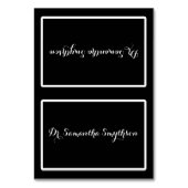 Elegante, schwarz-weiße, zarte Schreibweise Tischnummer (Vorderseite)