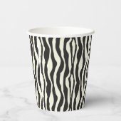 Elegante Schwarz-weiße Zebra Print Pappbecher (Rückseite)