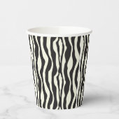 Elegante Schwarz-weiße Zebra Print Pappbecher (Links)