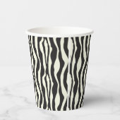 Elegante Schwarz-weiße Zebra Print Pappbecher (Vorderseite)