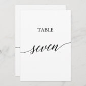 Elegante Schwarze 12x18 druckbare Tischnummer (Vorne/Hinten)