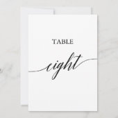 Elegante Schwarze 12x18 druckbare Tischnummer Acht (Rückseite)