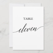 Elegante Schwarze 12x18 druckbare Tischnummer Elev (Vorderseite)