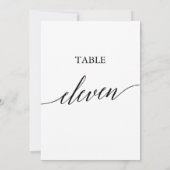 Elegante Schwarze 12x18 druckbare Tischnummer Elev (Rückseite)