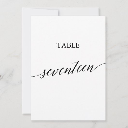 Elegante Schwarze 12x18 druckbare Tischnummer sieb (Rückseite)