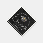 Elegante schwarze Abschlussfeier - individuelle Gr Serviette (Ecke)