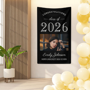 Elegante schwarze Absolventenklasse 2026 Foto Dipl Banner