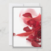 Elegante Schwarze Akzente mit Rote Rosen Hochzeit Save The Date (Rückseite)