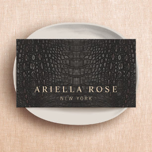 Elegante Schwarze Alligatorin Lux Beruflich Visitenkarte