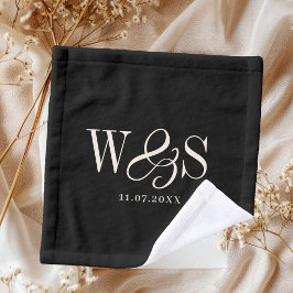 Elegante schwarze anfängliche Brautpaare Waschlappen