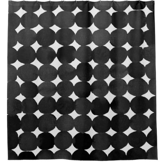 Elegante schwarze Aquarelltöne Duschvorhang (Vorderseite)