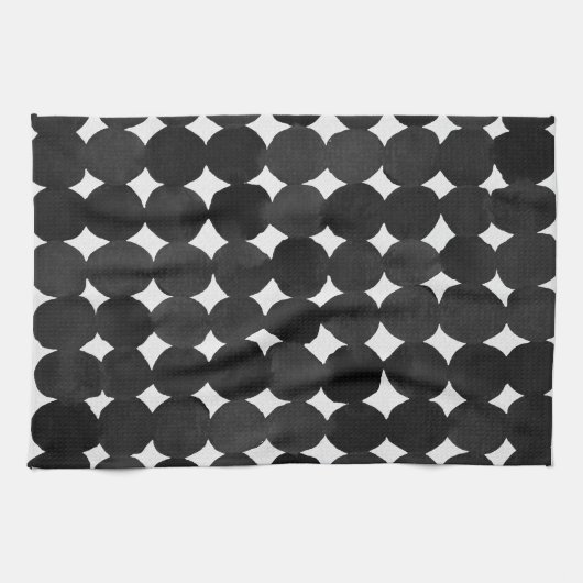 Elegante schwarze Aquarelltöne Geschirrtuch (Horizontal)