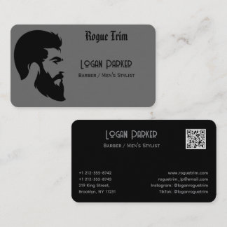 Elegante schwarze Barbier-Herrenfriseur-Minimalist Visitenkarte