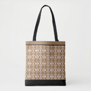 Elegante schwarze, beige und weiße Diamanten Tasche
