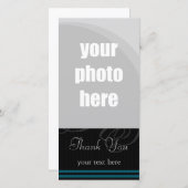 Elegante Schwarze/Blau "dankt Ihnen " Dankeskarte (Vorne/Hinten)