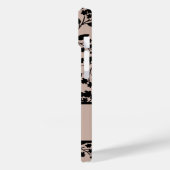 Elegante schwarze Blume auf dusty Pink Botanisch Case-Mate iPhone Hülle (Rückseite / Links)