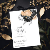 Elegante Schwarze Blume Save the Date Cream