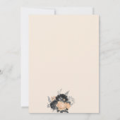 Elegante Schwarze Blume Save the Date Cream (Rückseite)