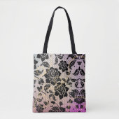 elegante schwarze Blume Tasche (Vorderseite)