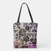 elegante schwarze Blume Tasche (Rückseite)