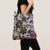 elegante schwarze Blume Tasche (Von Nahem)