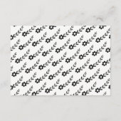 Elegante schwarze Blume Typografie Hochzeitsdetail Begleitkarte (Rückseite)