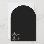 Elegante Schwarze Blumen Einladung (Rückseite)