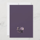 Elegante schwarze Blumen Save The Date (Rückseite)