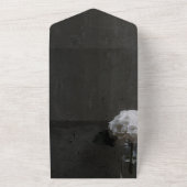 Elegante schwarze Blüte Alles in einer Hochzeit All In One Einladung (Außenbereich)