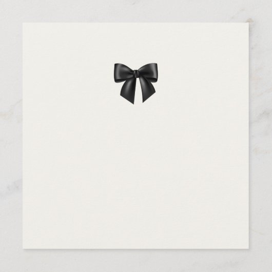 Elegante schwarze Bogen-Hochzeits-Programmkarte Programm (Rückseite)